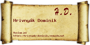 Hrivnyák Dominik névjegykártya